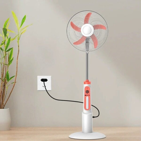 Ventilador Con Panel Solar Recargable Electrico 16 Pulgadas