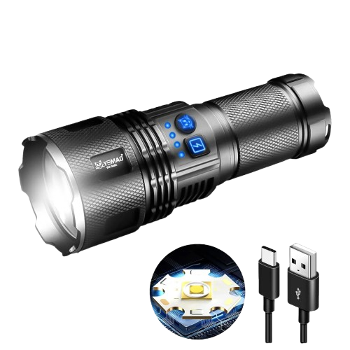 Linterna Recargable Con Lentes Tricolor