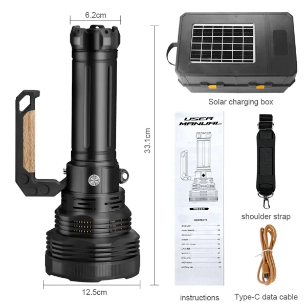 Linterna De Alta Potencia Con Ventilador De Refrigeración